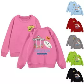 Мальчики и девочки круглый вырез свитера для детей принтованные топы 140 чёрный