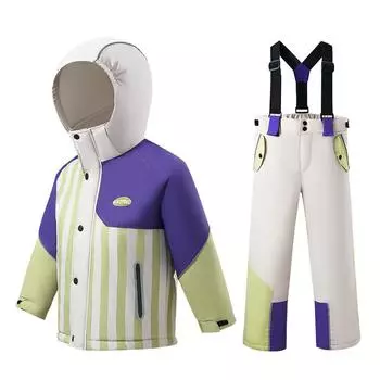 Мальчики и девочки Лыжные куртки Снежные куртки Брюки Костюмы Ветрозащитные Водонепроницаемые зимние пальто 120CM