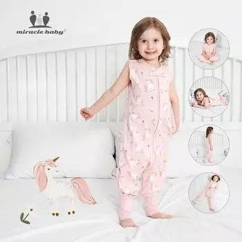 Мальчики и девочки возвращают спальный мешок, детский жилет, безрукавка, пижама S/70 (6-18M розовый