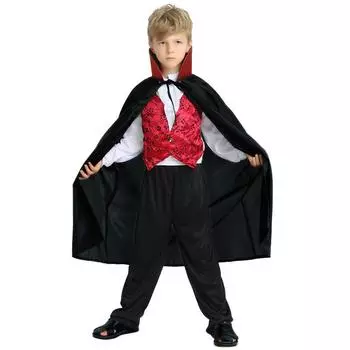 Мальчиковый костюм Величественного Вампира на Хэллоуин с элегантным дизайном, подходящий для всех случаев и высокого качества ткани