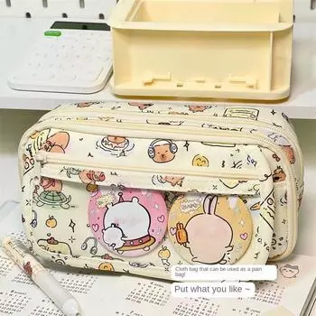 Мальтийская Капибара Ручка Сумка Прозрачная Откидная Крышка Канцелярские Органайзер Пенал Студенческий Подарок Capybara