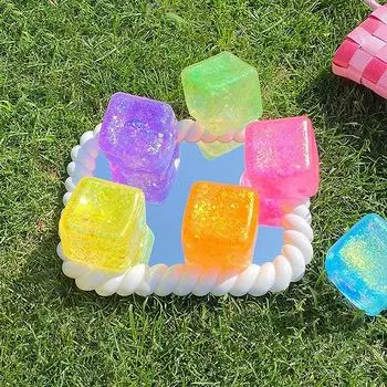 Мальтоза Имитация Ледяного Блока Медленный Отскок Полярный Свет Сжимаемый Блок Декомпрессионная Игрушка as the picture