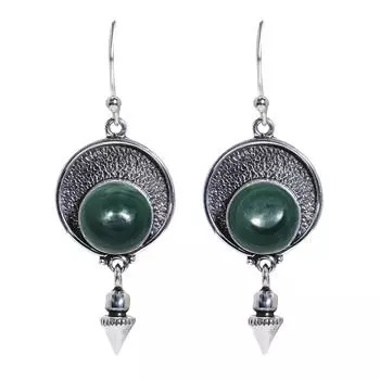 Malachite - Congo 925 Sterling Silver Earring V6808, Green Earring, Round Earring, Valentin s Day Gift, Gift For Her, Birthday Gift, Handmade Jewelry,