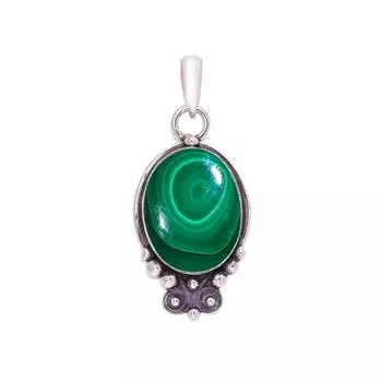 Malachite - Congo 925 Sterling Silver Pendant V7678, Green Pendant, Oval Pendant, Valentin s Day Gift, Gift For Her, Birthday Gift, Handmade Jewelry,