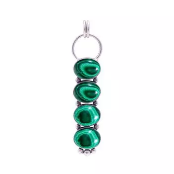 Malachite - Congo Gemstone 925 Sterling Silver Pendant V8936, Green Pendant, Oval Pendant, Valentin s Day Gift, Gift For Her, Birthday Gift, Handmade