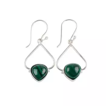 Malachite Gemstone 925 Stamped Silver Stylish Jewelry Earrings For Birthday Gift EE-33-28
