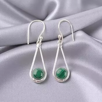 Malachite Gemstone 925 Sterling Silver Jewelry Handmade Earrings 1.76 For Gift EE-126-28