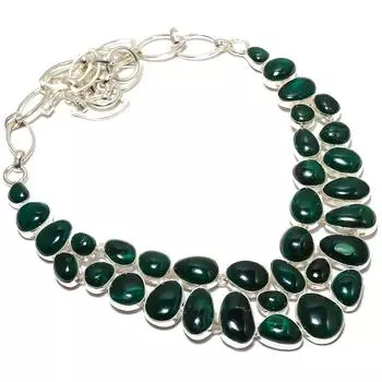 Ювелирные изделия из серебра 925 пробы с малахитом, ручная работа, ожерелье 18 дюймов JCN409-70