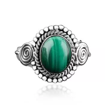 Кольцо из цельного стерлингового серебра 925 пробы с малахитом, Богемное кольцо, Дизайнерское кольцо, Подарок для нее, Кольцо-заявление, Серебряные украшения 6