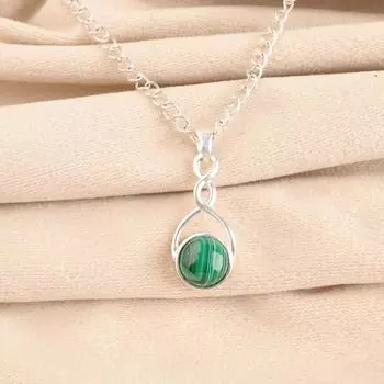 Малахит Драгоценный Камень 925 Стерлинговое Серебро Ювелирные Изделия Ручной Работы Подвеска Подарок для Жены CP-25-26