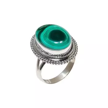 Малахит - Конголезское кольцо из серебра 925 пробы V4367, зеленое кольцо, овальное кольцо, подарок на День святого Валентина, подарок для нее, подарок на день рождения, ювелирные изделия ручной работы, серебряное кольцо