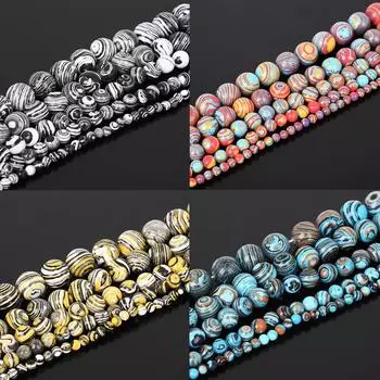 Малахитовые круглые каменные бусины, свободные бусины-разделители 6 мм для изготовления ювелирных изделий своими руками, 15 дюймов 6mm 63pcs