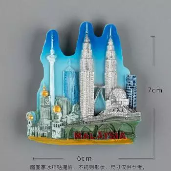 Малайзия Куала-Лумпур башни-близнецы магниты на холодильник магнитные наклейки на холодильник туристические сувениры магнитная палочка из смолы