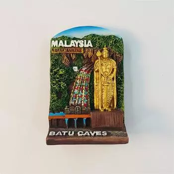 Малайзия Куала-Лумпур Новая пещера 3D Стереоскопические Туристические сувениры Смоляная живопись Украшение для дома Магниты на холодильник