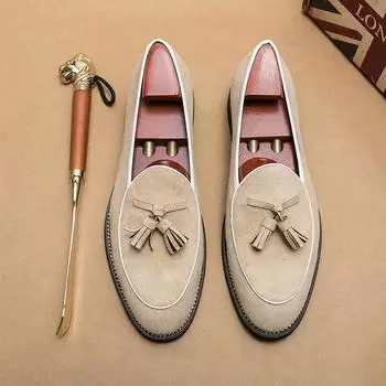 Male Casual Shoe With Tassels Men s Leather Shoes Loafers Slip-on New In Legitimate Promotion 2024 New Arrivals Low Price 38