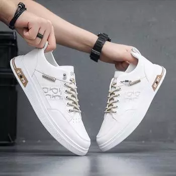 Male Casual Shoes Fashion Mens Sneakers Slip-on White Shoes for Men New Soft Wear-resistant Men Board Shoes Zapatillas De Hombre 39 серый