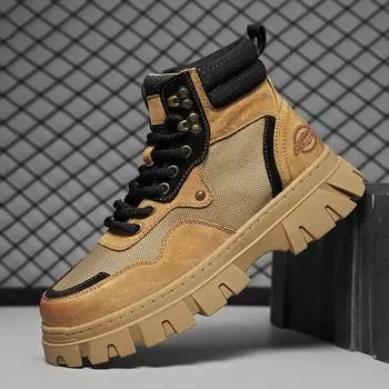 Male Comfortable High Top Hiking Shoe Classic Men s Motorcycle Boots Stylish Casual Basic Boots Thick Bottom Men Winter Boots 39