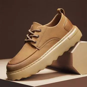 Male Comfortable Walking Shoe All-match Men Casual Footwear Lace-Up Luxury Brand Men s Antiskid Flats 2024 New Skate Shoes Men 39 чёрный