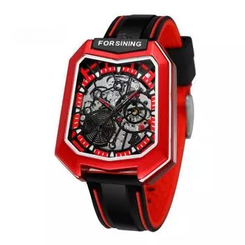 Мужские креативные модные повседневные квадратные полые автоматические механические часы