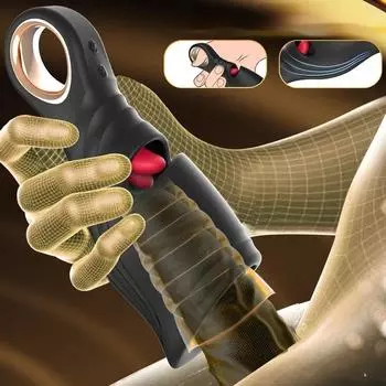 Мужской Glan Массажер Тренажер для пениса Языковой облизывание Вибратор Тренажер для задержки выносливости Оральный оральный оргазм Мастурбация Секс-игрушки для мужчин big size