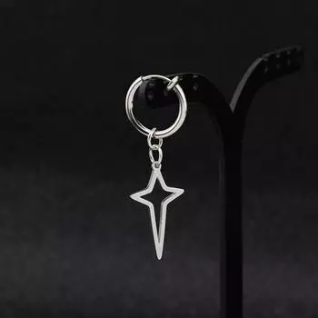Male Stud Earring Clip Earring Cross Star Dangle Earring Men Hoop Earring Korean Style Ear Cuff A ear clip