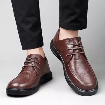Male Walking Shoes Genuine Leather Male Shoes Male Lace-Up Shoes Male Comfortable Business Shoe 2024 Classic Men Shoes Wedding 37