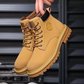 Male Winter Plush Snow Boots Low Top Mens Sneakers Stylish for Men Motocross Boots Lace-Up All-match Men Boots Men s Shoe 38