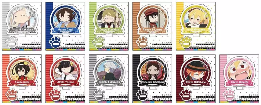 Маленькая акриловая подставка Bungo Stray Dogs Trading, 11 предметов, КОРОБКА. Ван!
