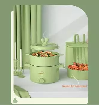 Маленькая электрическая кастрюля с отделением для приготовления на пару, антипригарная кастрюля, многофункциональная домашняя общежитие для студентов, небольшая электрическая сковорода