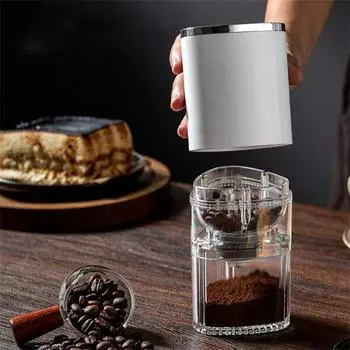 Маленькая электрическая кофемолка USB Type-C, кофемолка с керамическим сердечником для измельчения кофейных зерен, портативная кофемолка-измельчитель чёрный