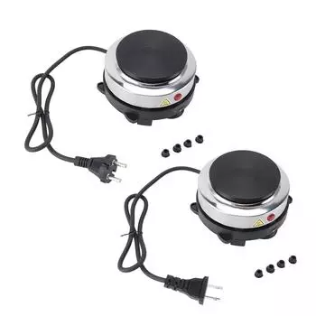 Маленькая электрическая плита 500 Вт из нержавеющей стали с 6 скоростями и регулируемой температурой, электрическая горелка для чайника EU Plug 220V