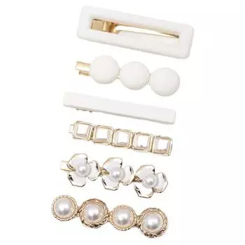 Маленькая ароматная заколка для волос, женская челка, боковая заколка в виде утиного клюва, сетка, красная, сломанная, отделка волос, винтажный стиль, аксессуары для волос One Size белый