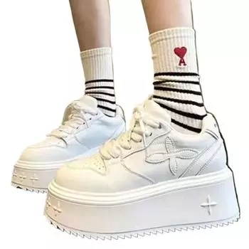 Маленькая белая обувь женская обувь танкетка корзина все-матч повседневные кроссовки платформа дизайнерская роскошная женская обувь для увеличения роста 35