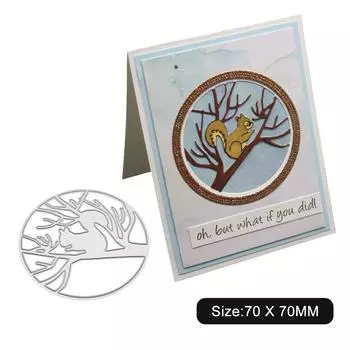 Маленькая белка на ветке рамка металлический серебристый трафарет тиснение вырубные штампы для скрапбукинга бумага альбом карты изготовление серебряный