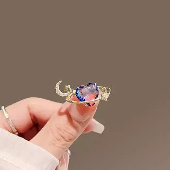 Маленькая брошь «Любовь» из кристаллов, высококачественный женский нишевый дизайн, булавка «Звезда и Луна», роскошная брошь «Темперамент», антибликовая пряжка для одежды