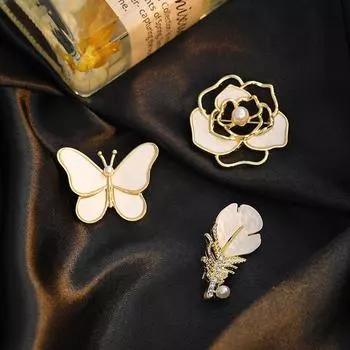 Маленькая брошь «Перо бабочки», антибликовая булавка, маленькая брошь «Камелия» премиум-класса, корейская версия