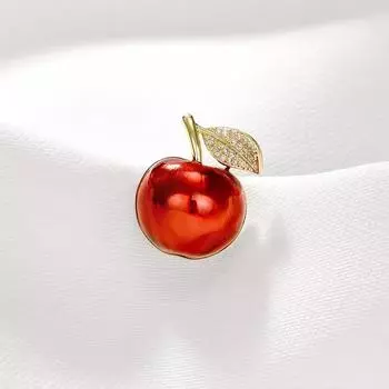 Маленькая брошь в виде красного яблока, высококачественный женский нишевый дизайн, высококачественная летняя булавка для корсажа, фиксированная одежда, антибликовая пряжка