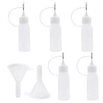 Маленькая бутылочка, небольшая емкость, бутылка для масла с игольчатым отверстием, пластиковая бутылка из полиэтилена, бутылка для хранения, полупрозрачный дорожный контейнер, 5 упаковок. белый