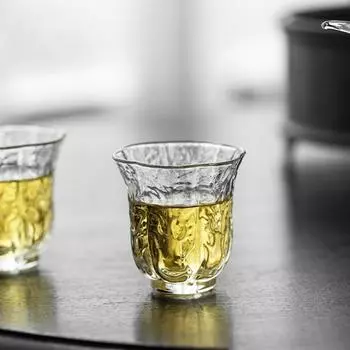 Маленькая чайная чашка в форме капусты, 45 мл, высокая прозрачность, боросиликатное стекло, 2 шт. 45ML*2 прозрачный