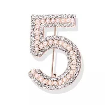 Маленькая цифровая брошь Wind 5, элегантная, с жемчугом и стразами, полная бриллиантовая 5-нагрудная пряжка для мамы и девочки, экологически чистые ювелирные аксессуары