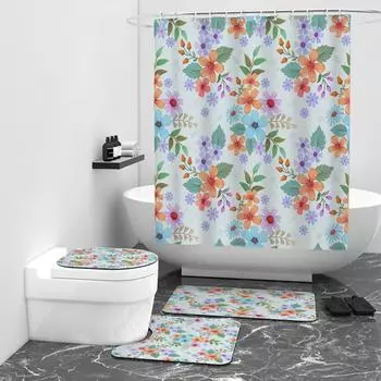 Маленькая цветочная креативная цифровая печать занавеска для душа персонализированная водонепроницаемая полиэстеровая занавеска для ванной палатка для ванной W90cm*L180cm