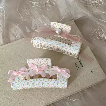 Маленькая цветочная заколка-бантик с заколкой-клипсой Темперамент Универсальная заколка для волос с диском сзади Акриловая шпилька для волос