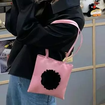 Маленькая декоративная сумка-конверт с квадратной розой, женская, нишевая, универсальная, для поездок на работу, через плечо, портативная розовый