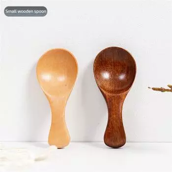 Маленькая деревянная ложка для чая, молока, сухого мороженого, десерта, приправы, многоцелевые, натуральные, полезные, деревянные столовые приборы, ложка, простые Sztuce