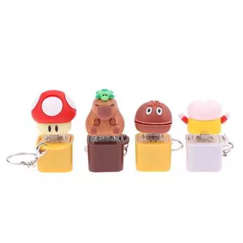 Маленькая деревянная рыбка стучит по клавишам, чтобы снять давление и излучать свет, брелок-игрушка-артефакт