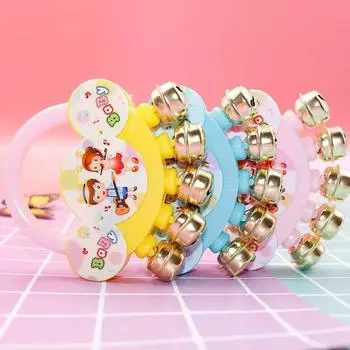 Маленькая детская ручная погремушка с колокольчиком, песочный молоток-колокольчик, успокаивающая игрушка-пазл, образование в раннем детстве, детская погремушка для захвата рукой