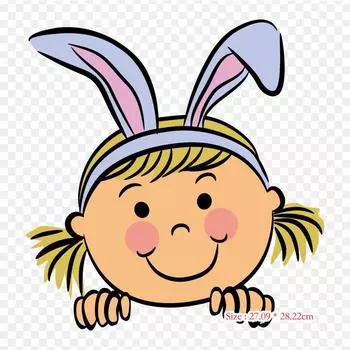 Маленькая девочка лицо мультфильм рисунок мультфильм термоперенос печать виниловые заплатки наклейка для одежды аппликации своими руками моющиеся заплатки