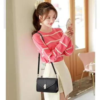 Маленькая дизайнерская сумка Модная женская сумка на одно плечо Сумка через плечо Текстурная универсальная квадратная сумка one size розовый