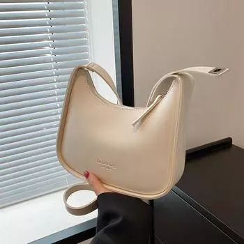 Маленькая дизайнерская женская черная сумка, простые ретро-сумки через плечо, роскошные женские сумки из искусственной кожи, однотонная сумка-ведро через плечо 25x7x21cm кофейный