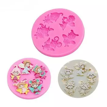 Маленькая фея-бабочка Angelflower, аксессуары для девочек, материал, эпоксидная глина, полимерная форма для торта, шоколада, пищевой силикон